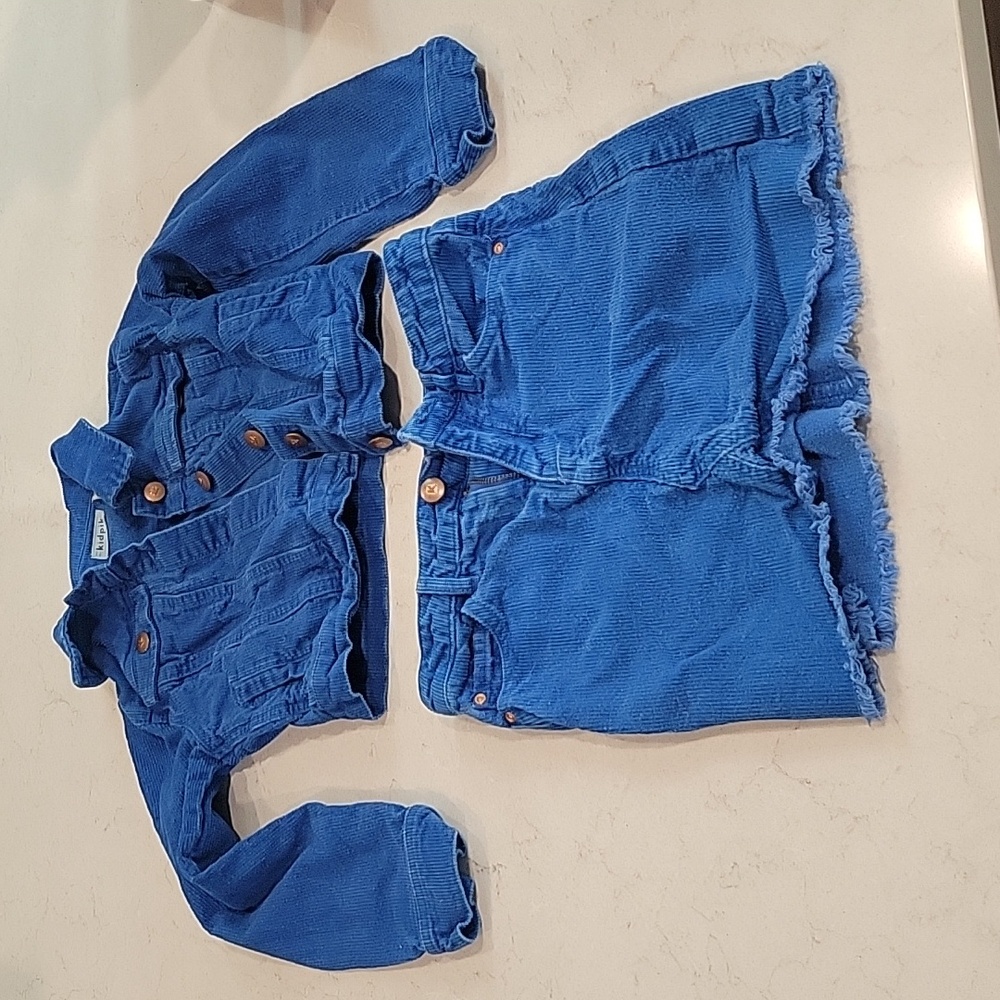 KidPik Matching blue couderoy set